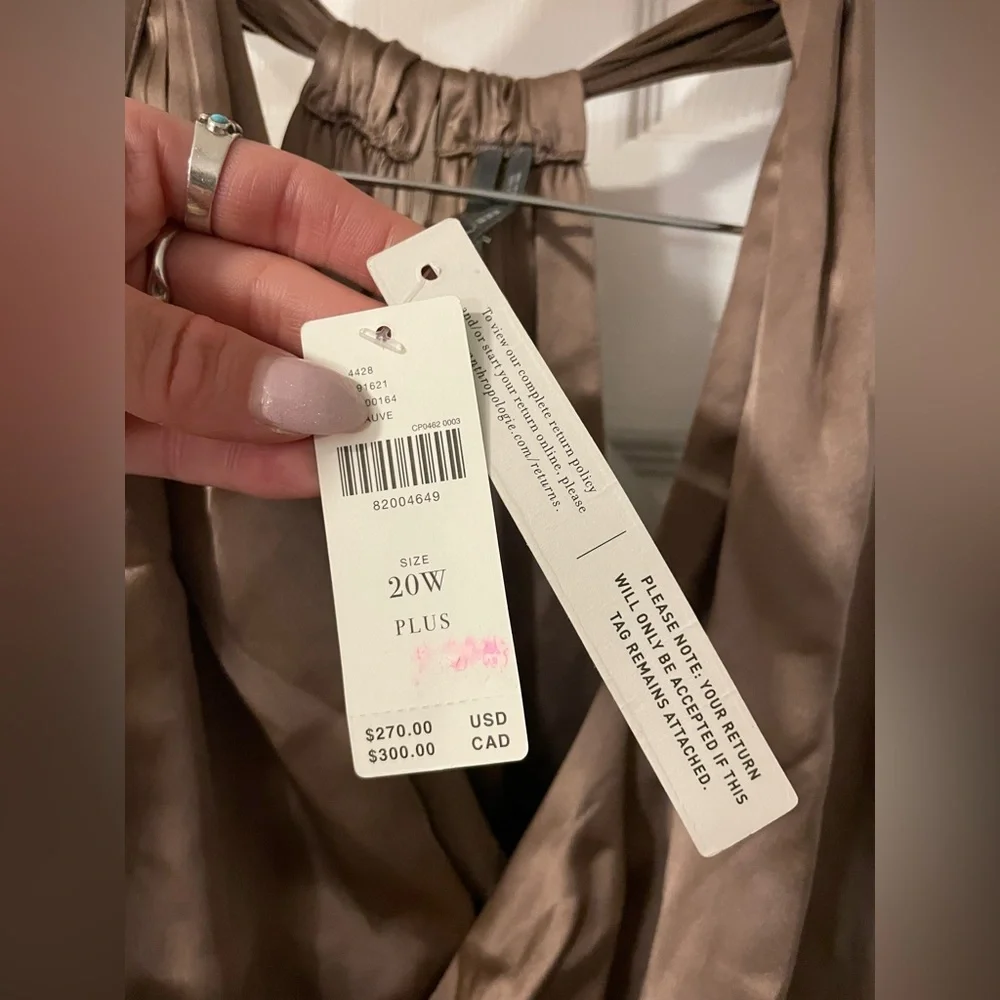 Anthropologie Silk V-Neck Midi Dress - Picture 5 of 6